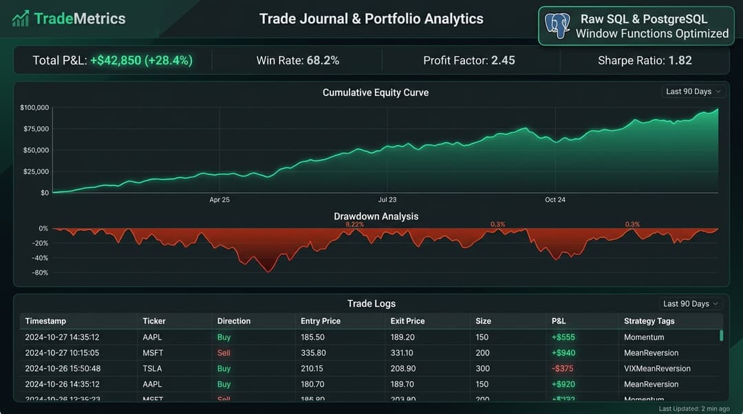 TradeMetrics — Portfolio Analytics Engine
